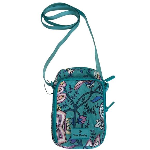 Vera Bradley RFID Crossbody Bag PEACOCK GARDEN Floral Travel Mini Hipster - Picture 1 of 9